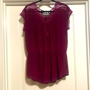 Maurice’s purple lace detail shirt